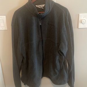 Mens XL Grey Columbia Polar Fleece Zip Up Jacket
